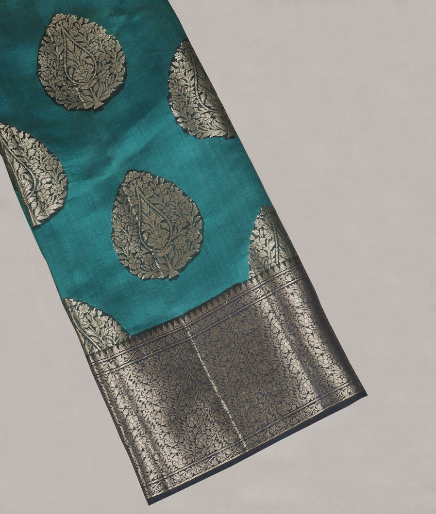 Peacock Blue Chaniya Silk Saree T415708-image