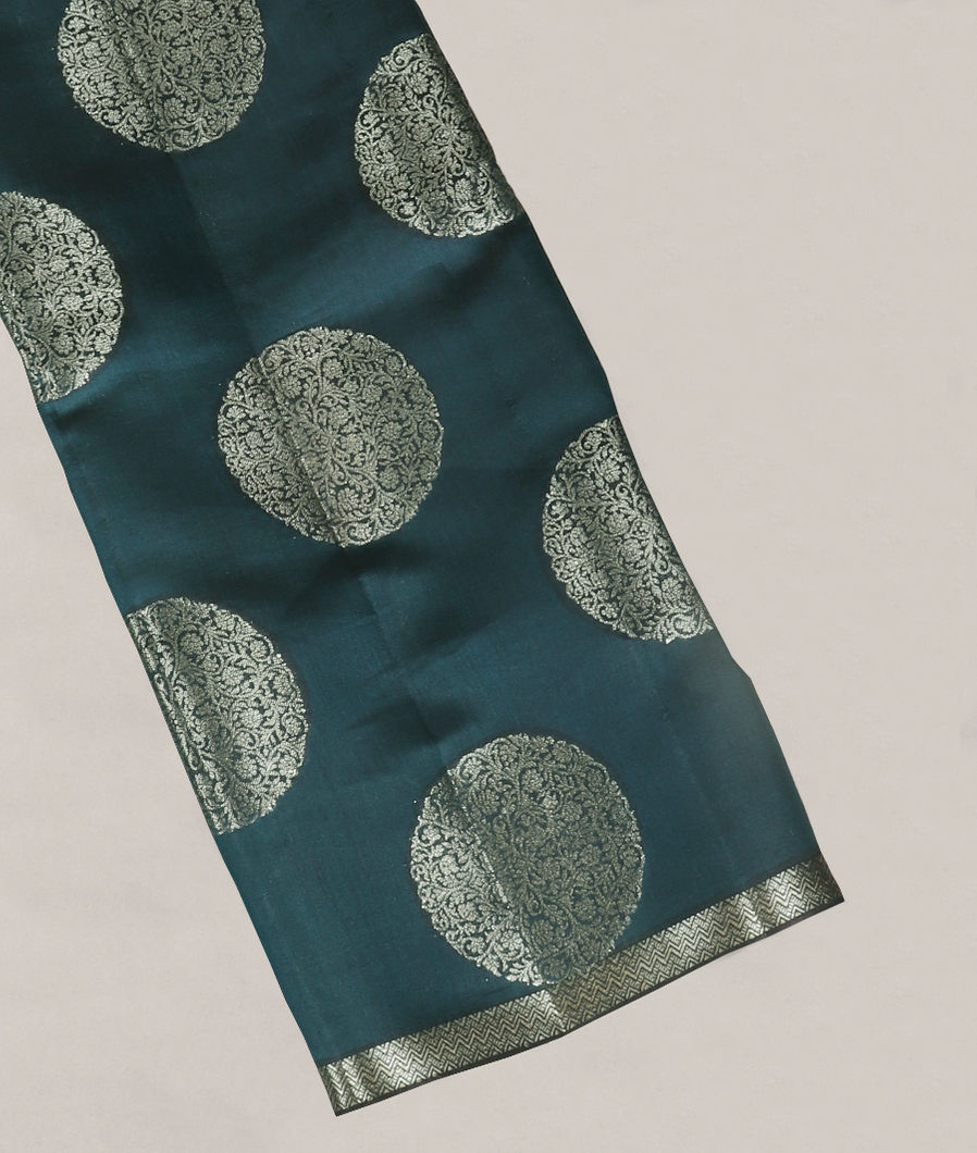 Peacock Blue Chaniya Silk Saree T415673-image