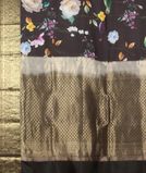 Black Printed Soft Silk Saree T4066194