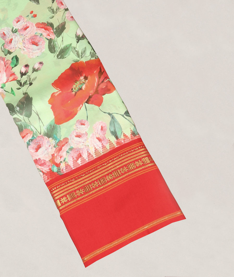 Green Printed Soft Silk Saree T406585-image