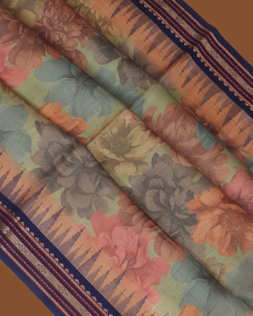 Green Vidarbha Tussar Saree T415522-image