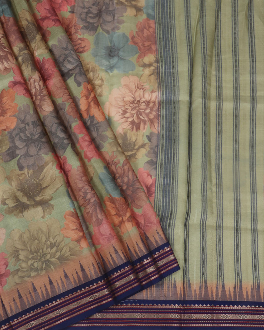 Green Vidarbha Tussar Saree T4155224