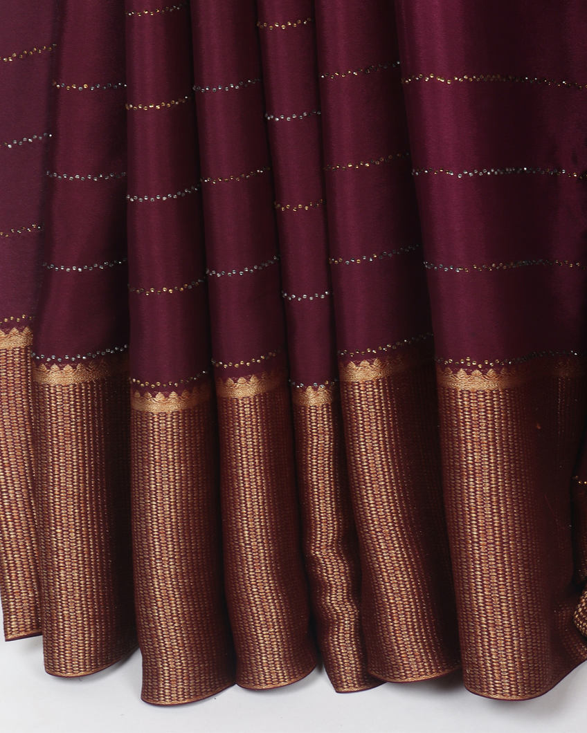 Wine Purple Mysore Silk Saree T4183534