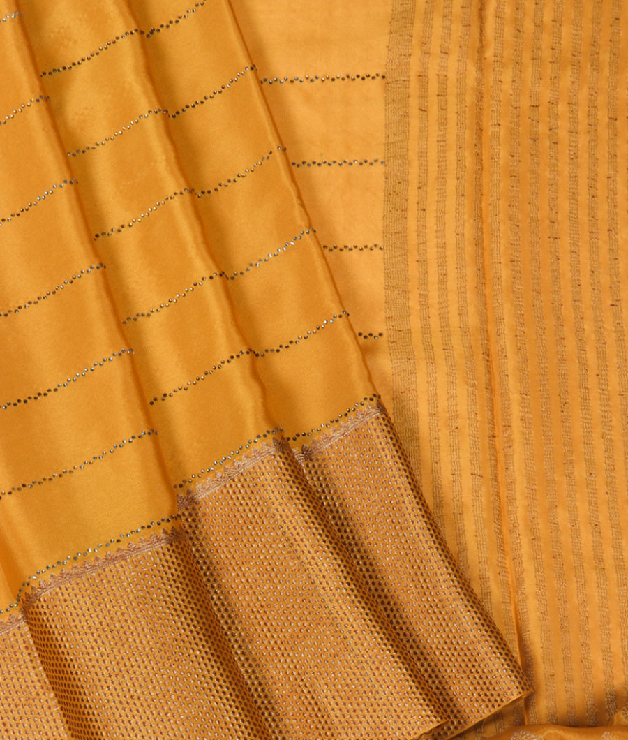 Yellow Mysore Silk Saree T4183432