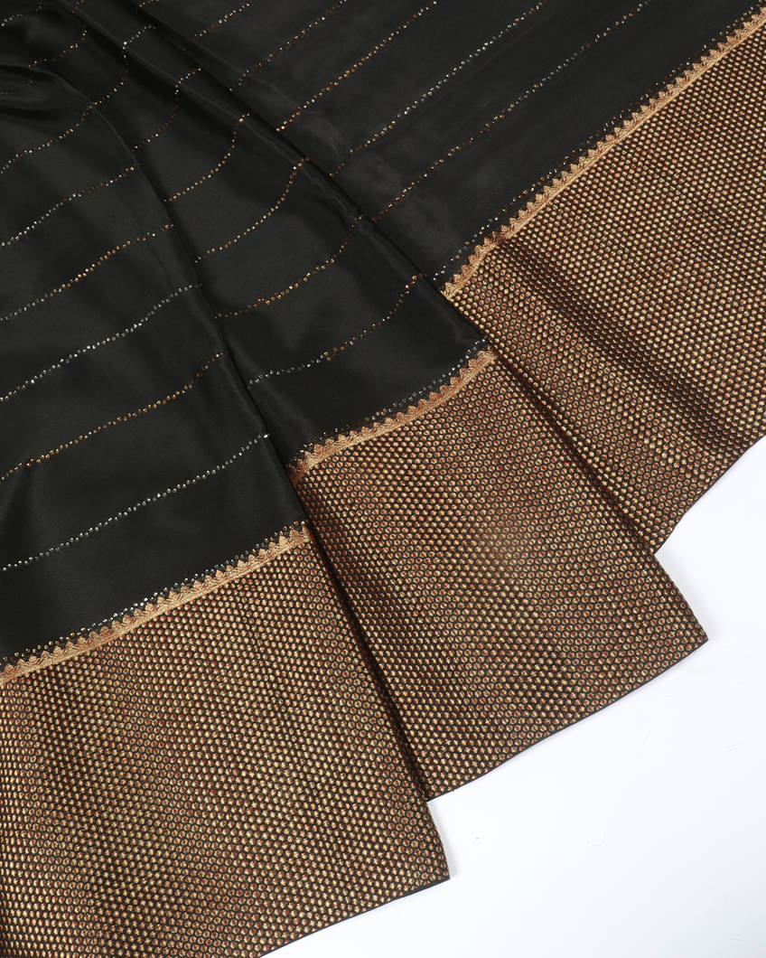 Black Mysore Silk Saree T418349-image