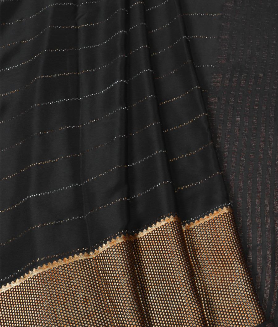 Pure mysore silk saree pink and black with allover small zari checks & –  Prashanti Sarees