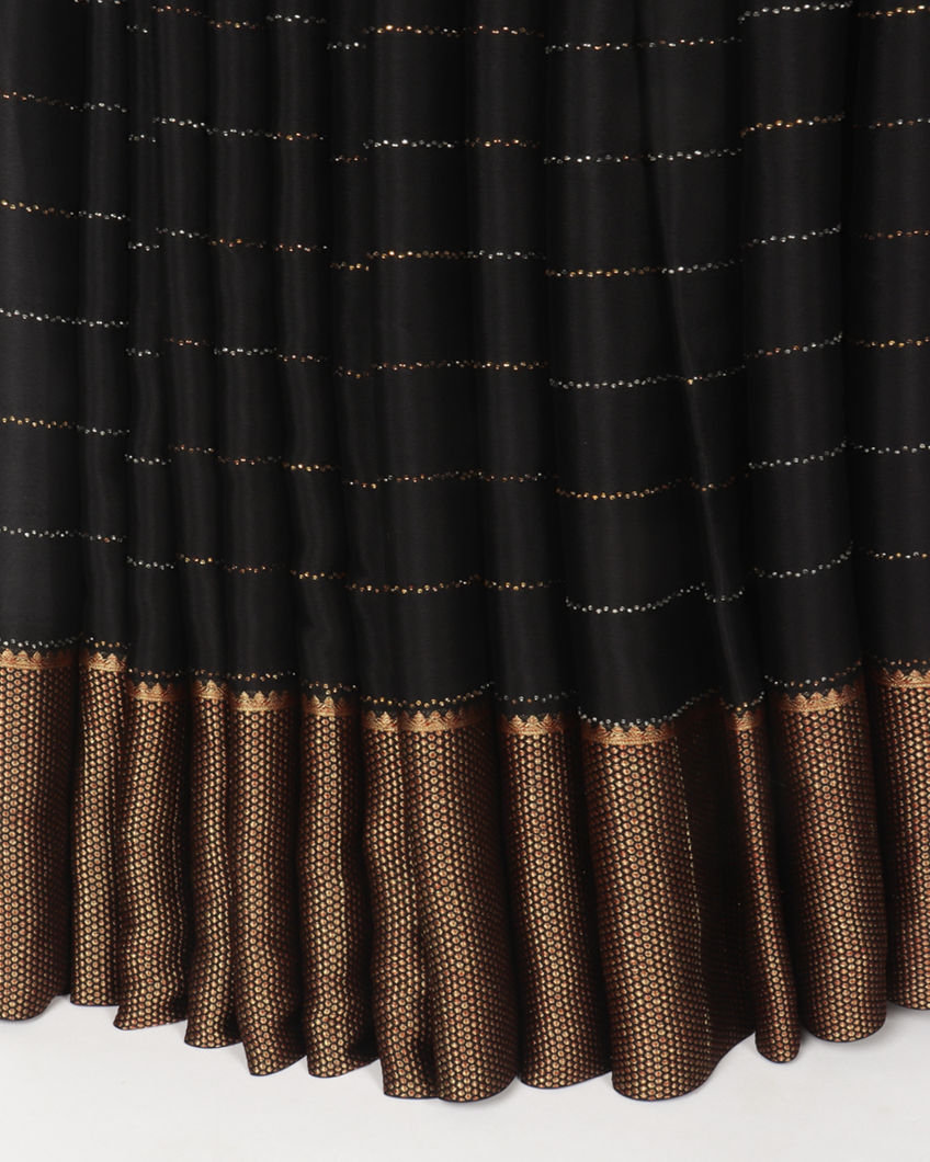 Black Mysore Silk Saree T4183494