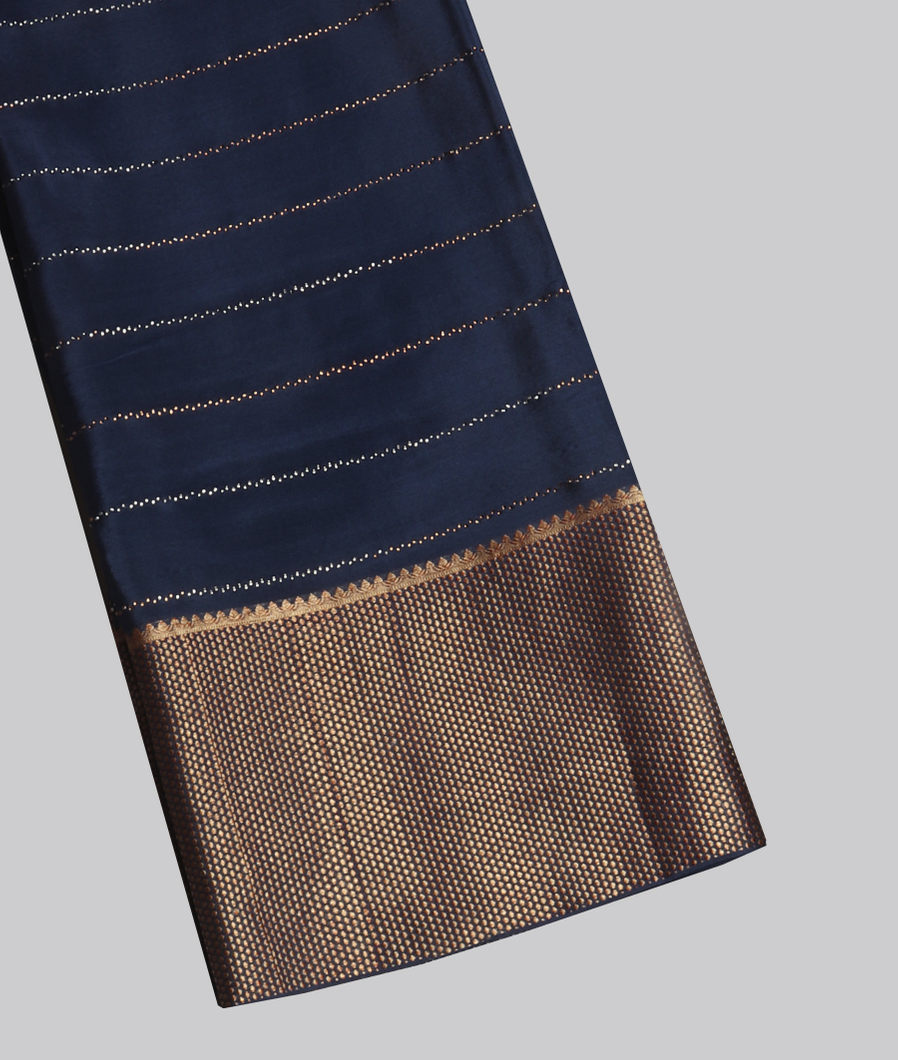 Blue Mysore Silk Saree T418337-image