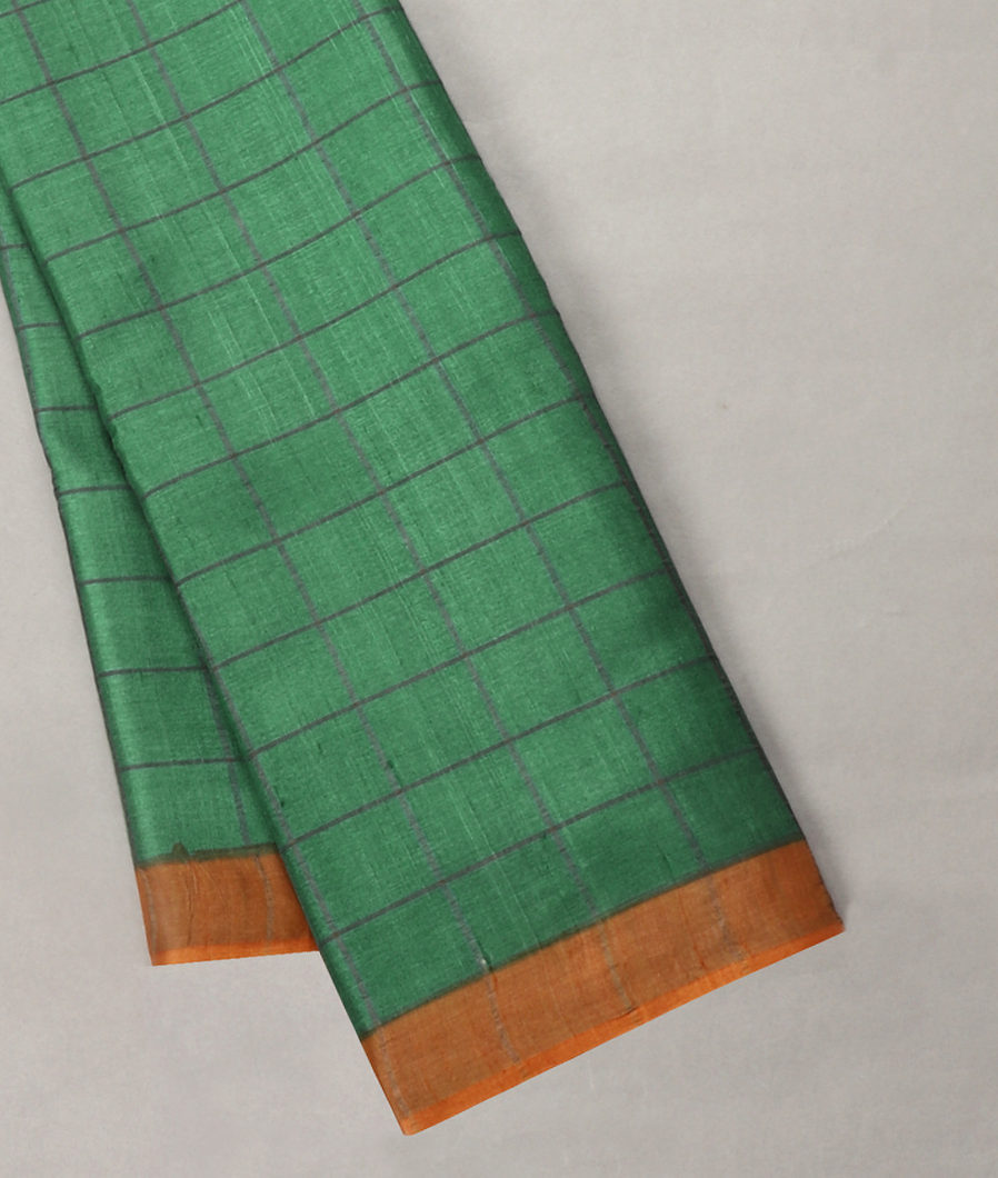 Green Woven Tussar Saree T416319-image