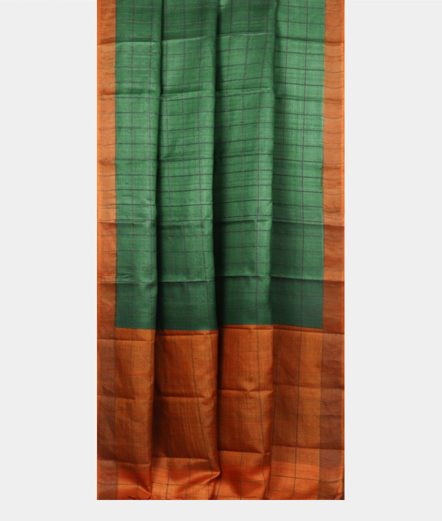 Green Woven Tussar Saree T4163192
