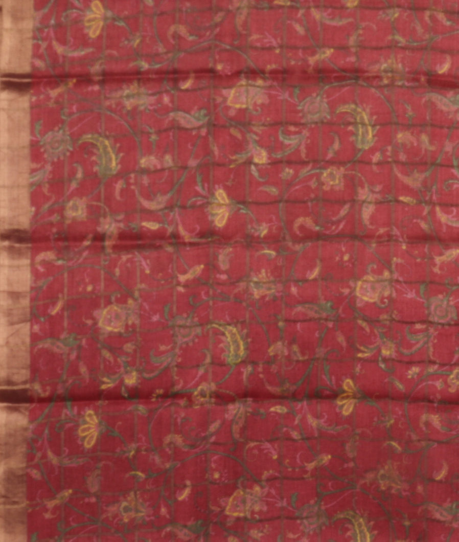 Beige Woven Tussar Saree T4163133