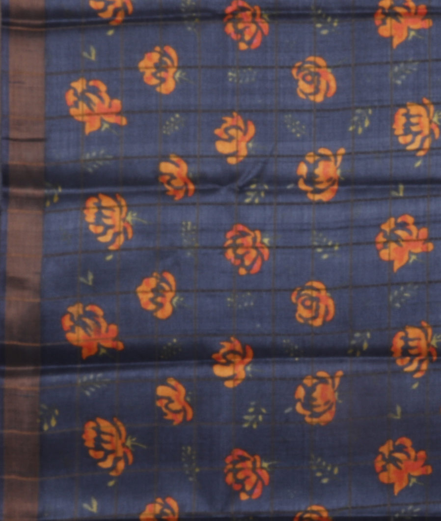 Grey Woven Tussar Saree T4163223