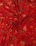 Red Satin Crepe Silk Saree T4172564