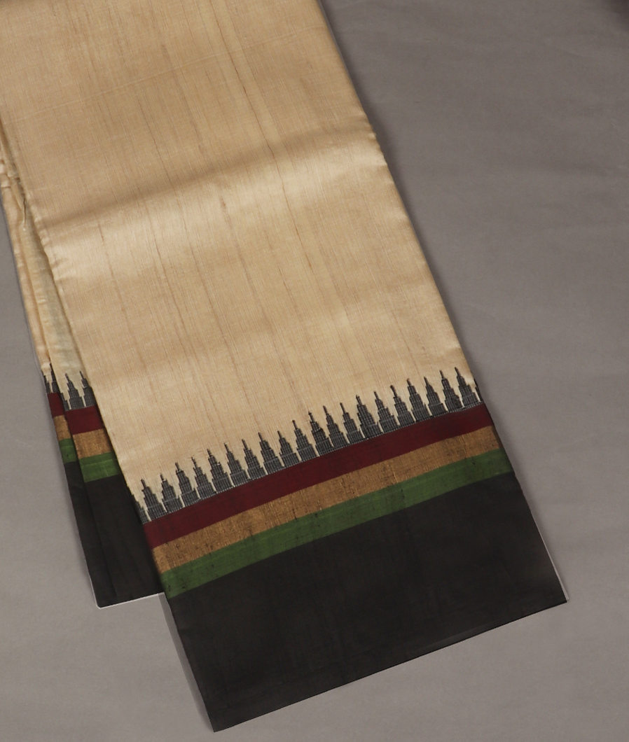 Beige Woven Tussar Saree T415231-image