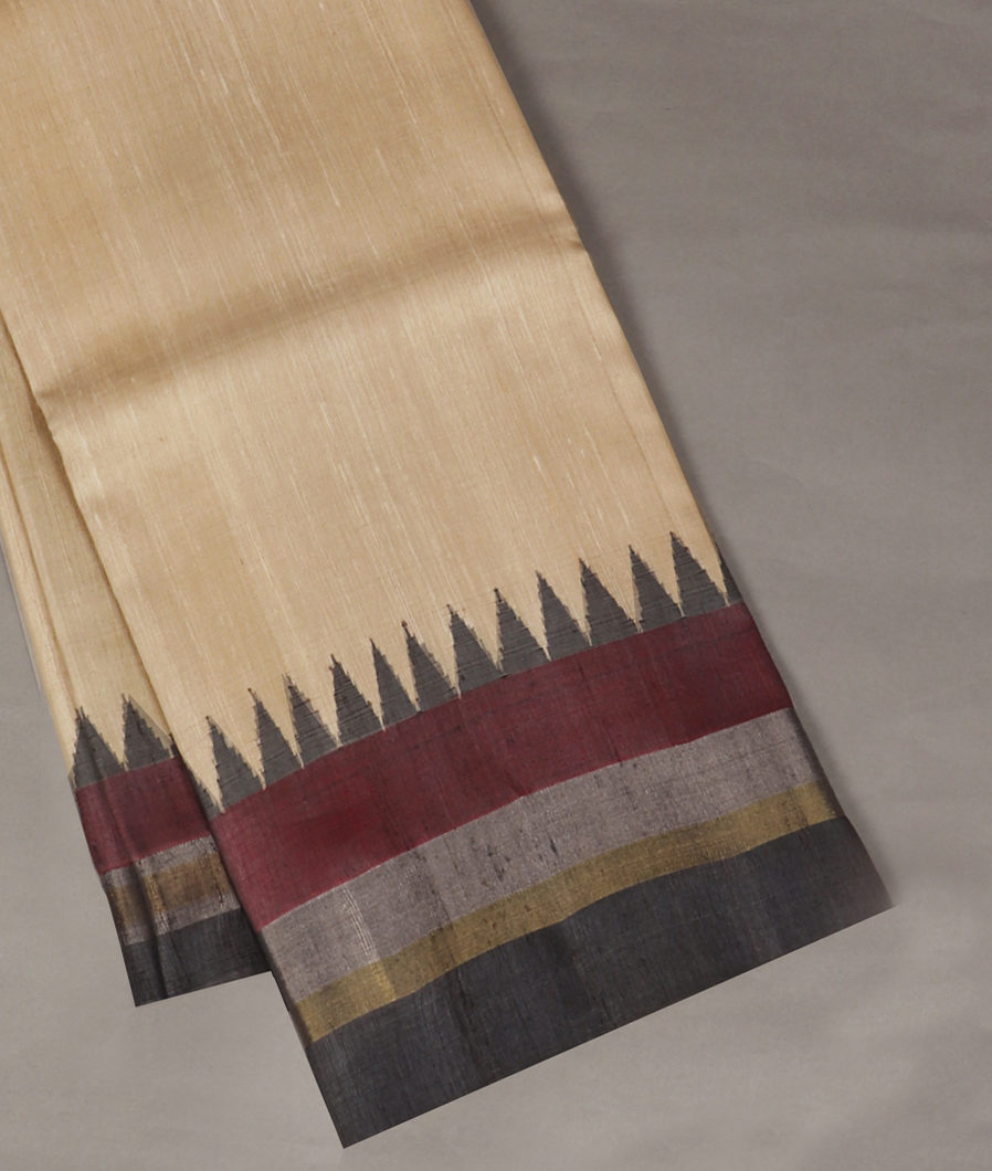 Beige Woven Tussar Saree T369165-image