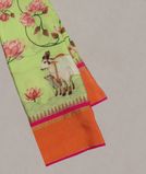 Green Printed Soft Silk Saree T4191901
