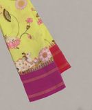 Lemon Green Printed Soft Silk Saree T4191961
