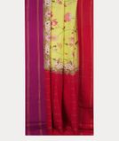 Lemon Green Printed Soft Silk Saree T4191962