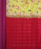 Lemon Green Printed Soft Silk Saree T4191964