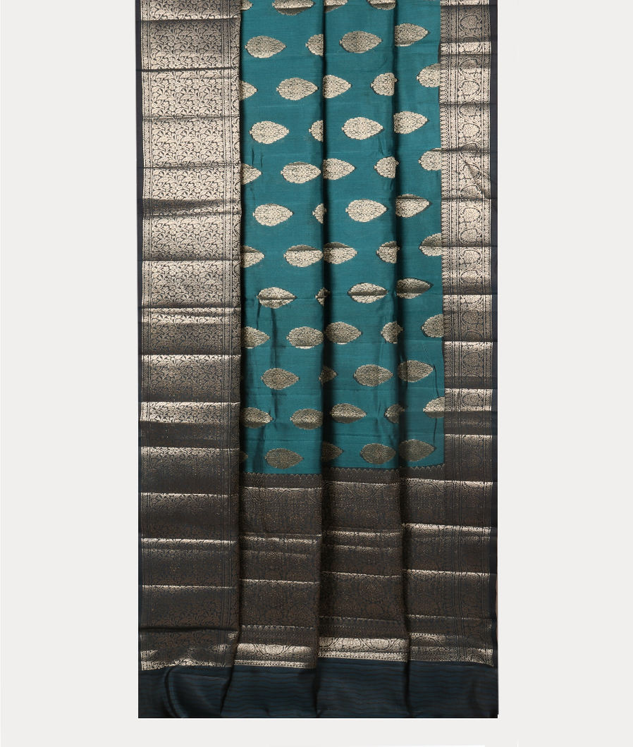 Peacock Blue Chaniya Silk Saree T4156992