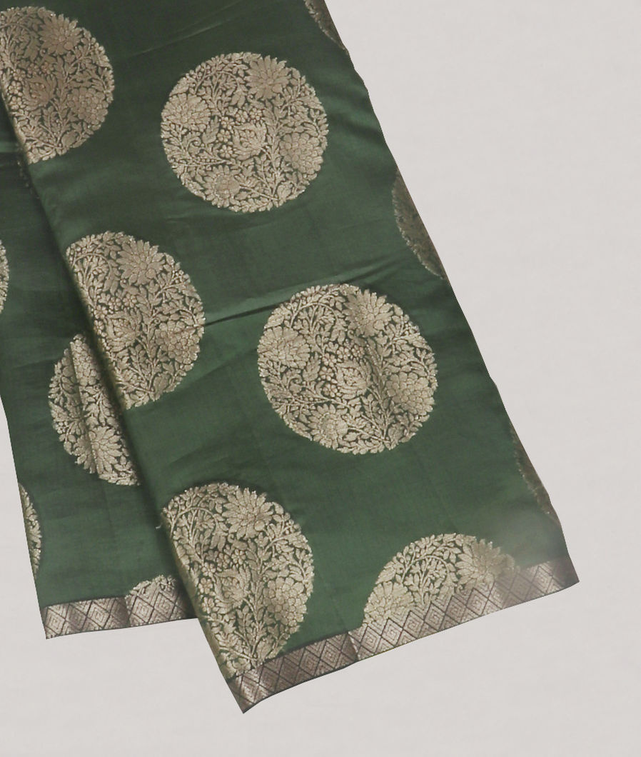 Green Chaniya Silk Saree T411851-image