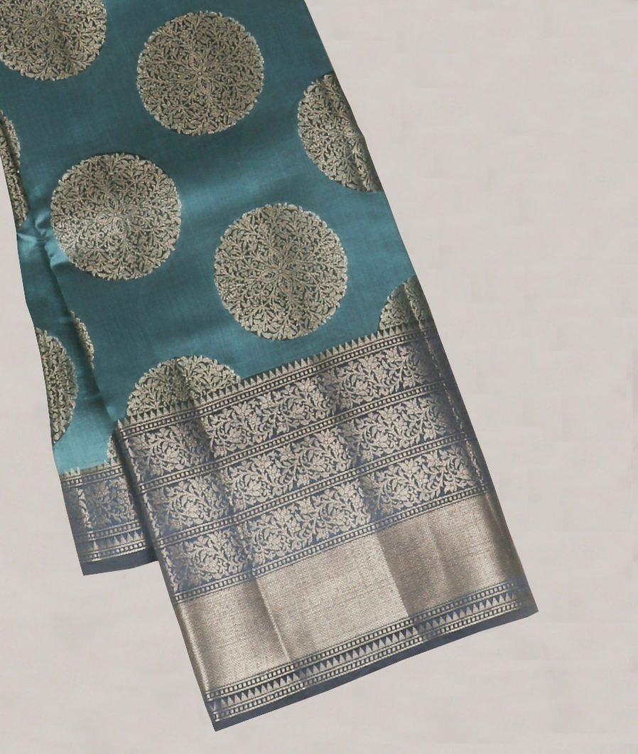 Peacock Blue Chaniya Silk Saree T402722-image