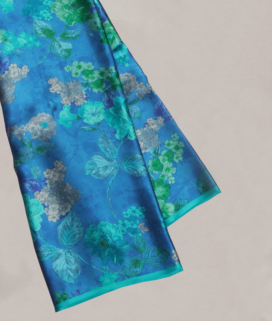 Blue Satin Crepe Silk Saree T417254-image