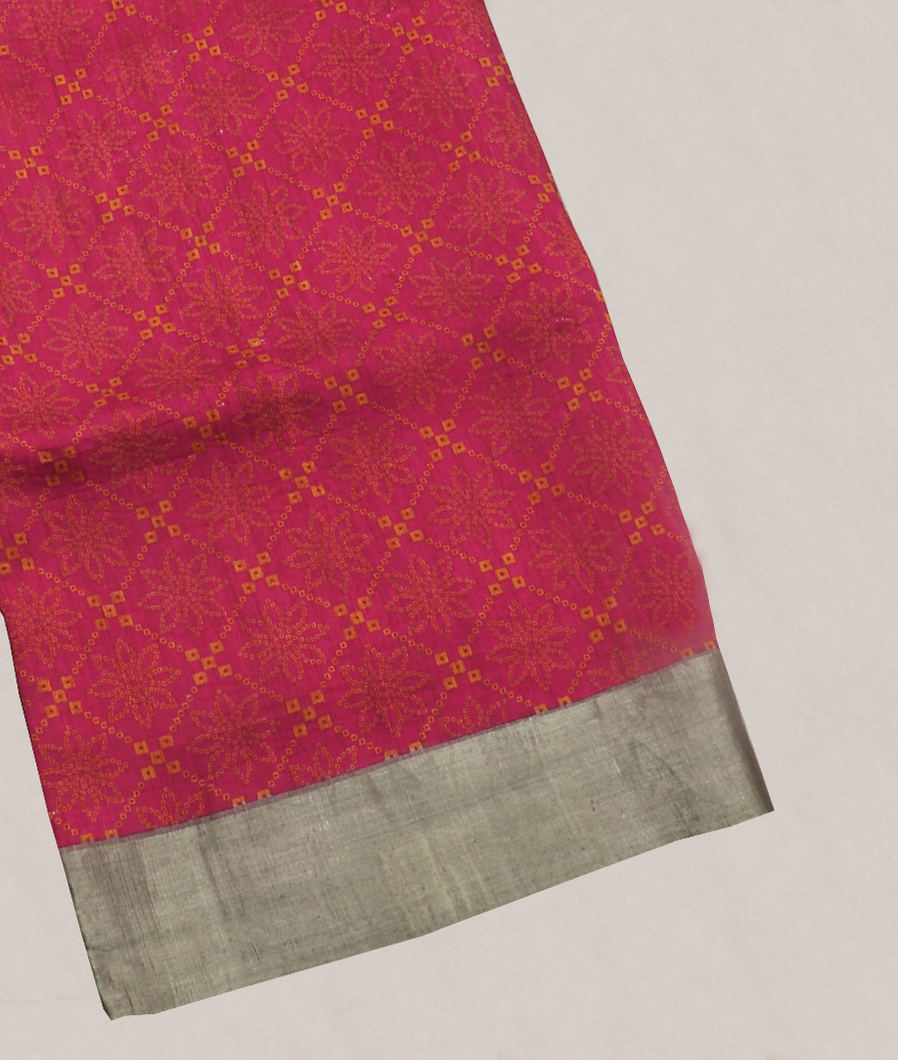 Magenta Tussar Printed Saree T416167-image