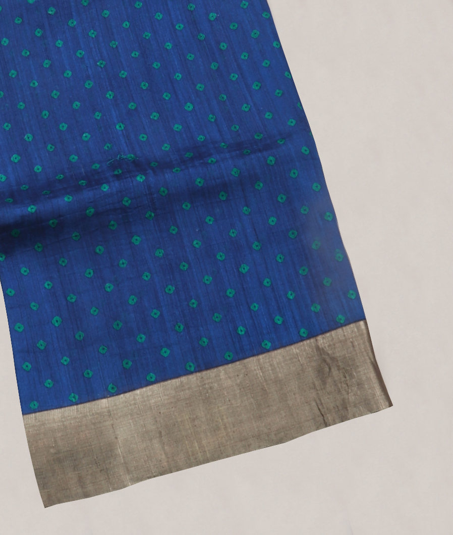 Blue Tussar Printed Saree T416174-image
