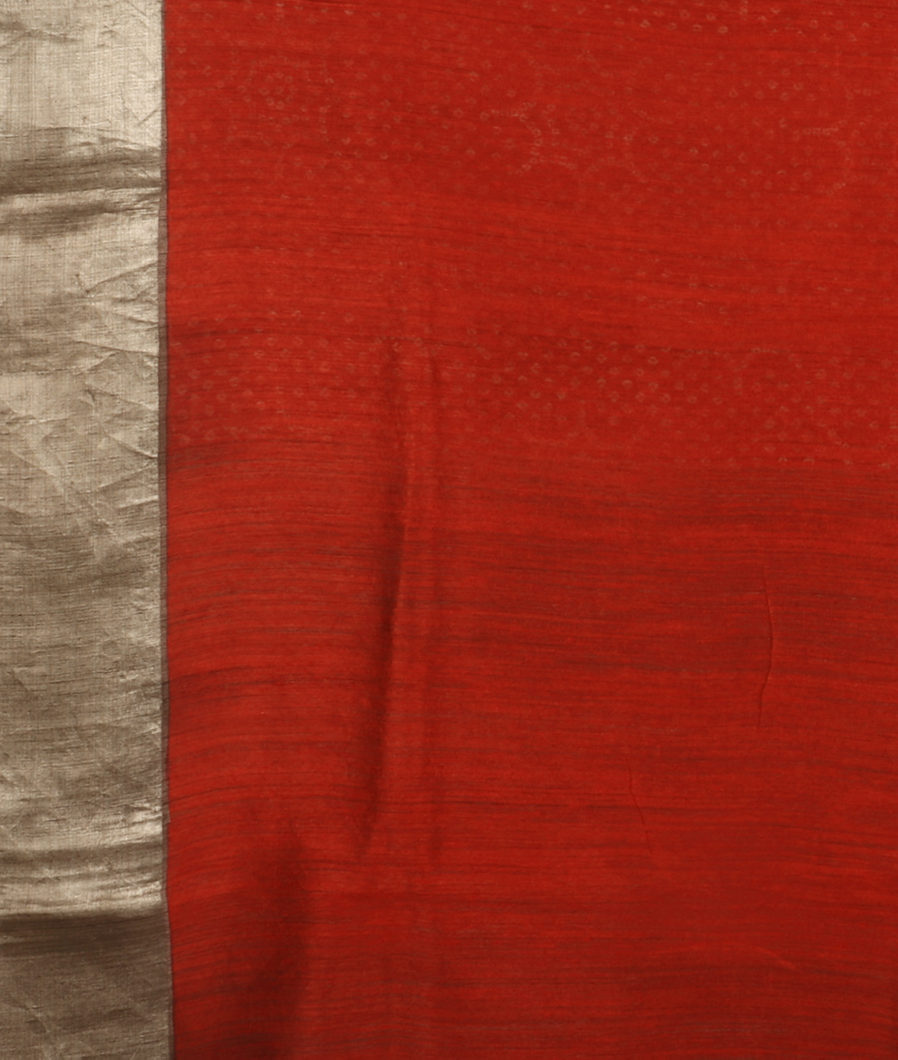Red Tussar Printed Saree T3476323