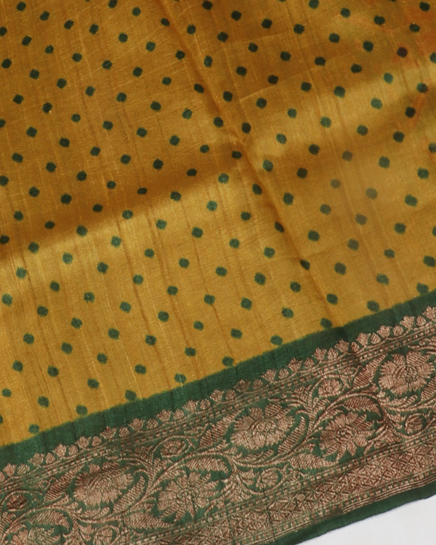 Green Banaras Tussar Georgette Saree T4161203