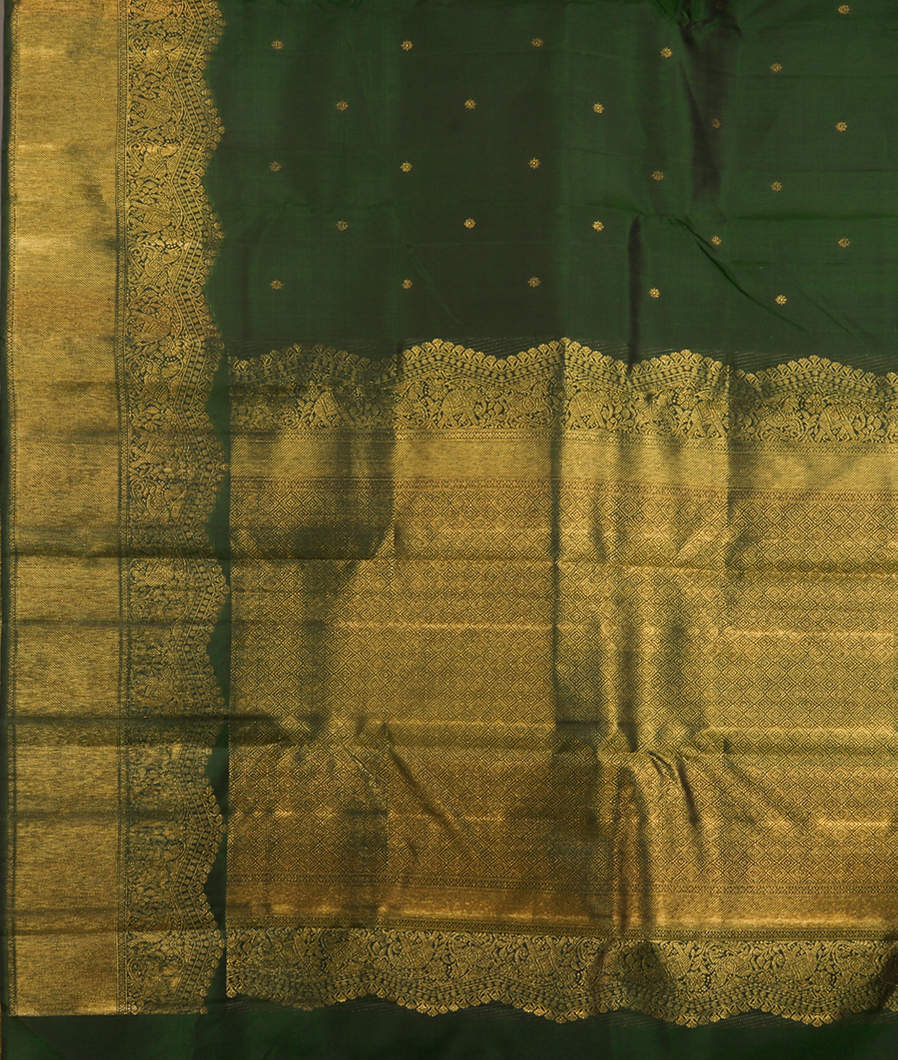 Green Handwoven Kanjivaram Silk Saree T4187774