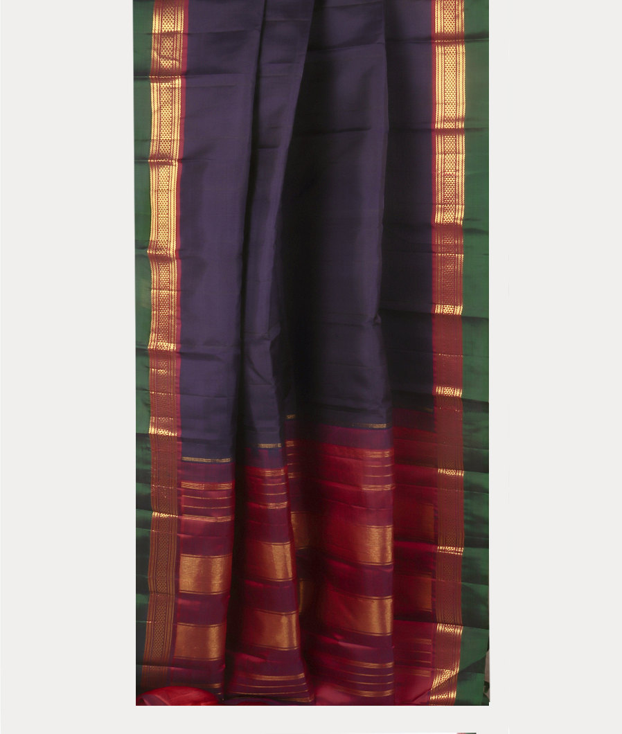 Blue Handwoven Kanjivaram Silk Saree T4191682