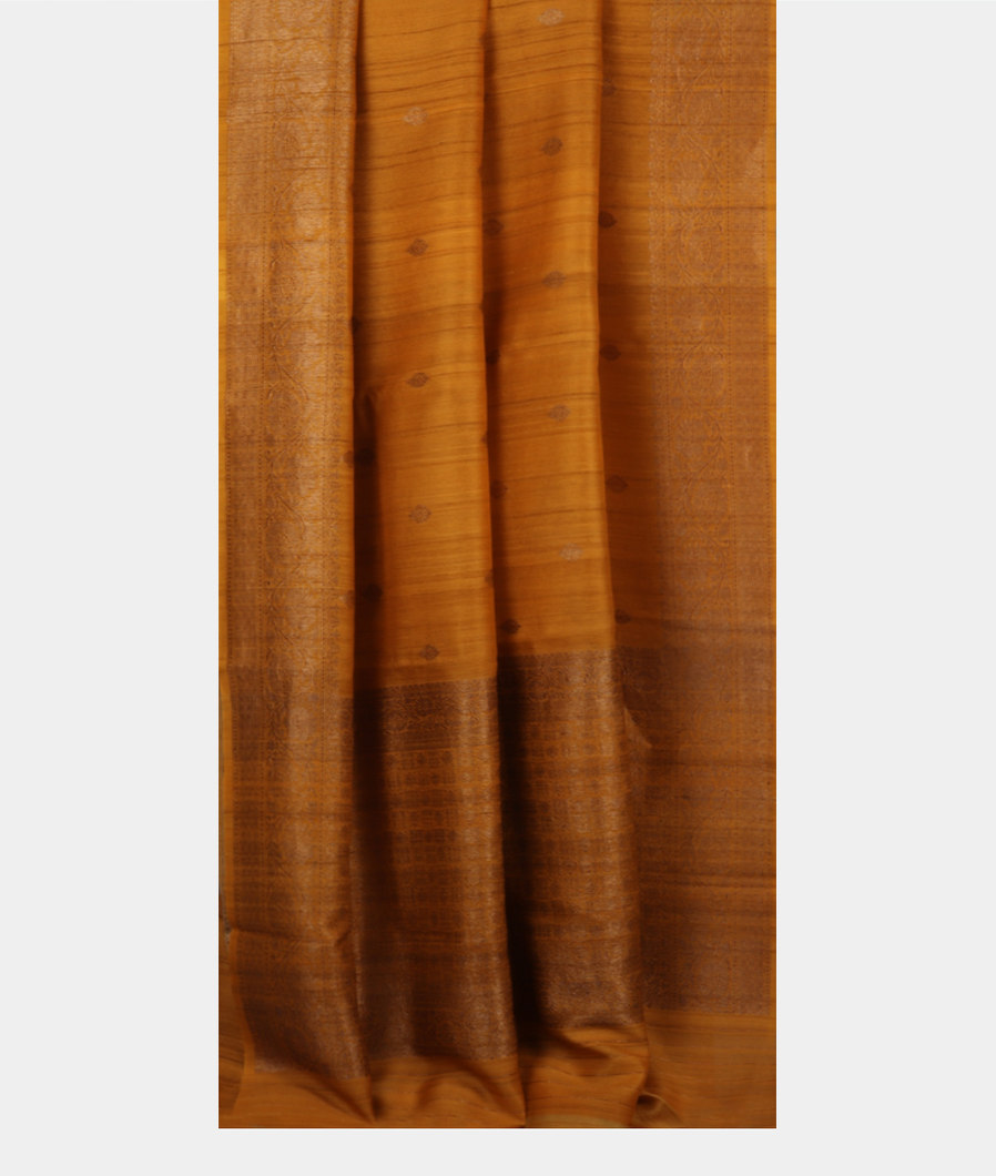 Yellow Banaras Tussar Georgette Saree T3813092