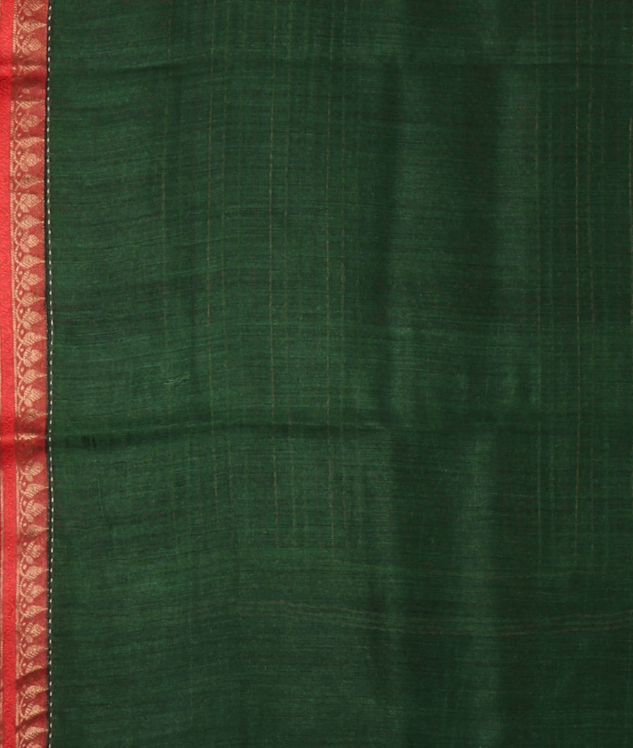 Green Tussar Printed Saree T4145583