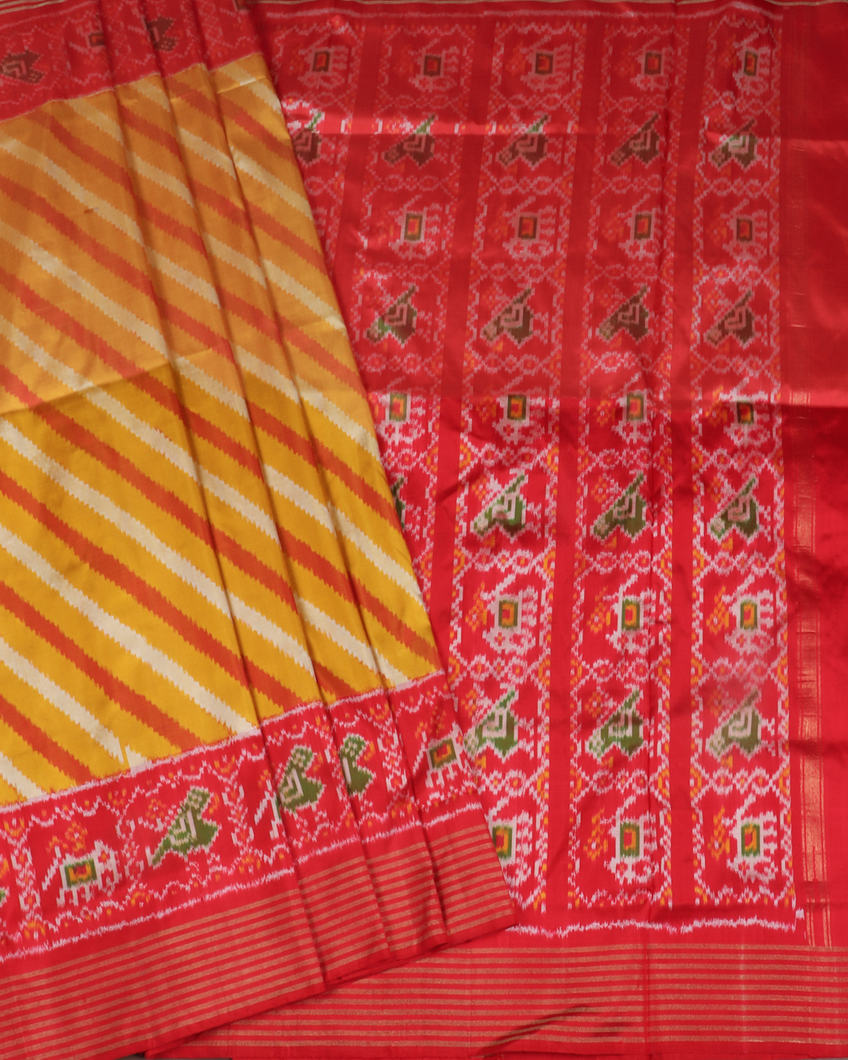Multicolour Ikat Silk Saree T4193392