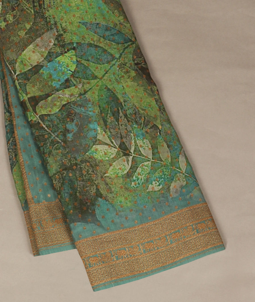 Green Crepe Silk Saree T356227-image