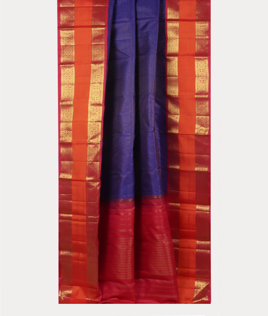 Blue Handwoven Kanjivaram Silk Saree T4191642