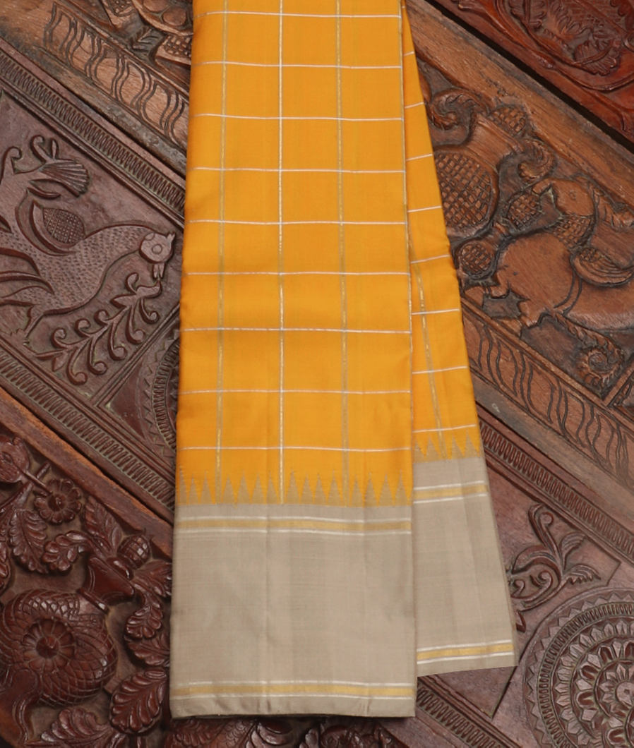 Yellow Handwoven Kanjivaram Silk Saree T418680-image