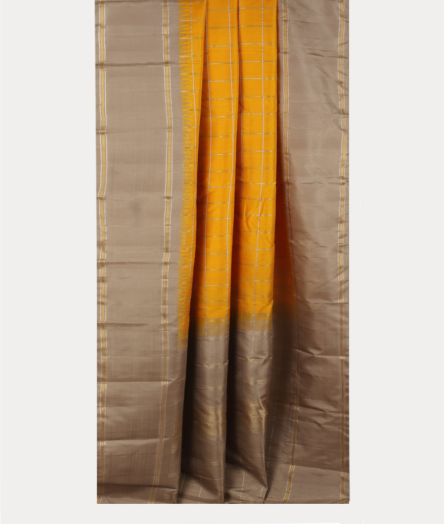 Yellow Handwoven Kanjivaram Silk Saree T4186802