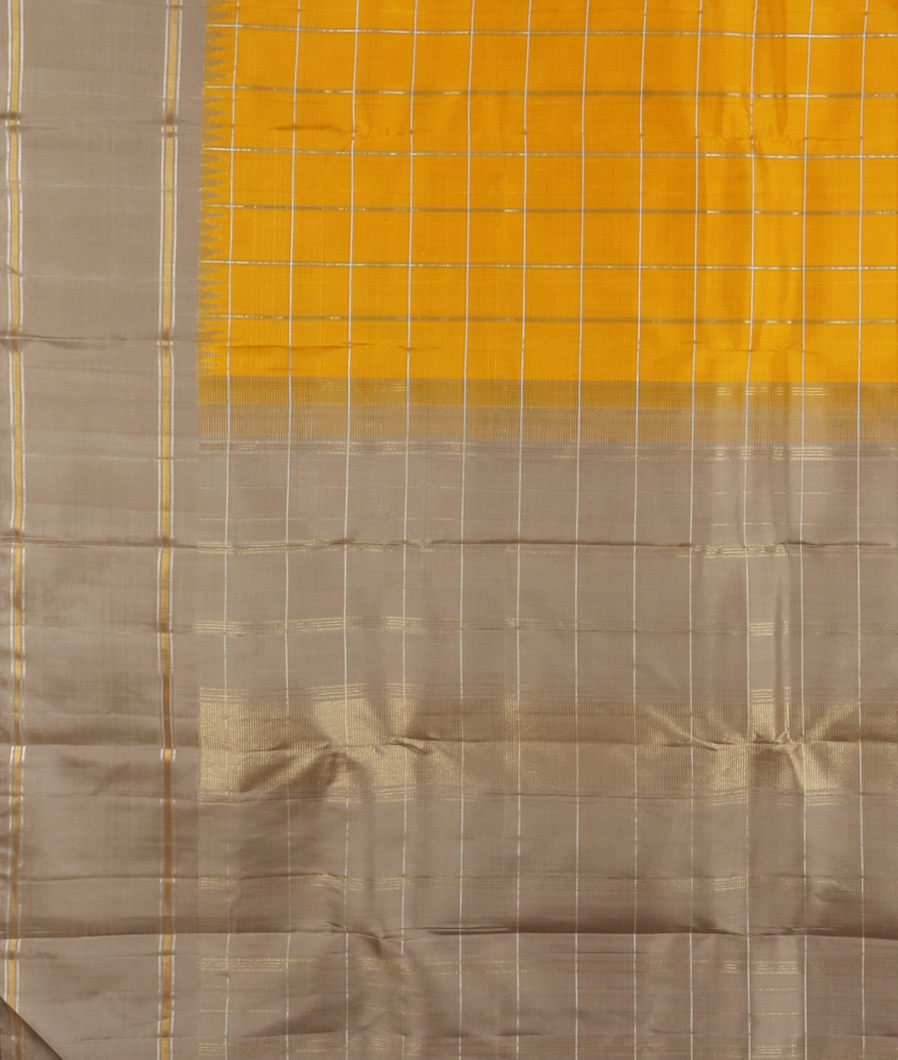 Yellow Handwoven Kanjivaram Silk Saree T4186804