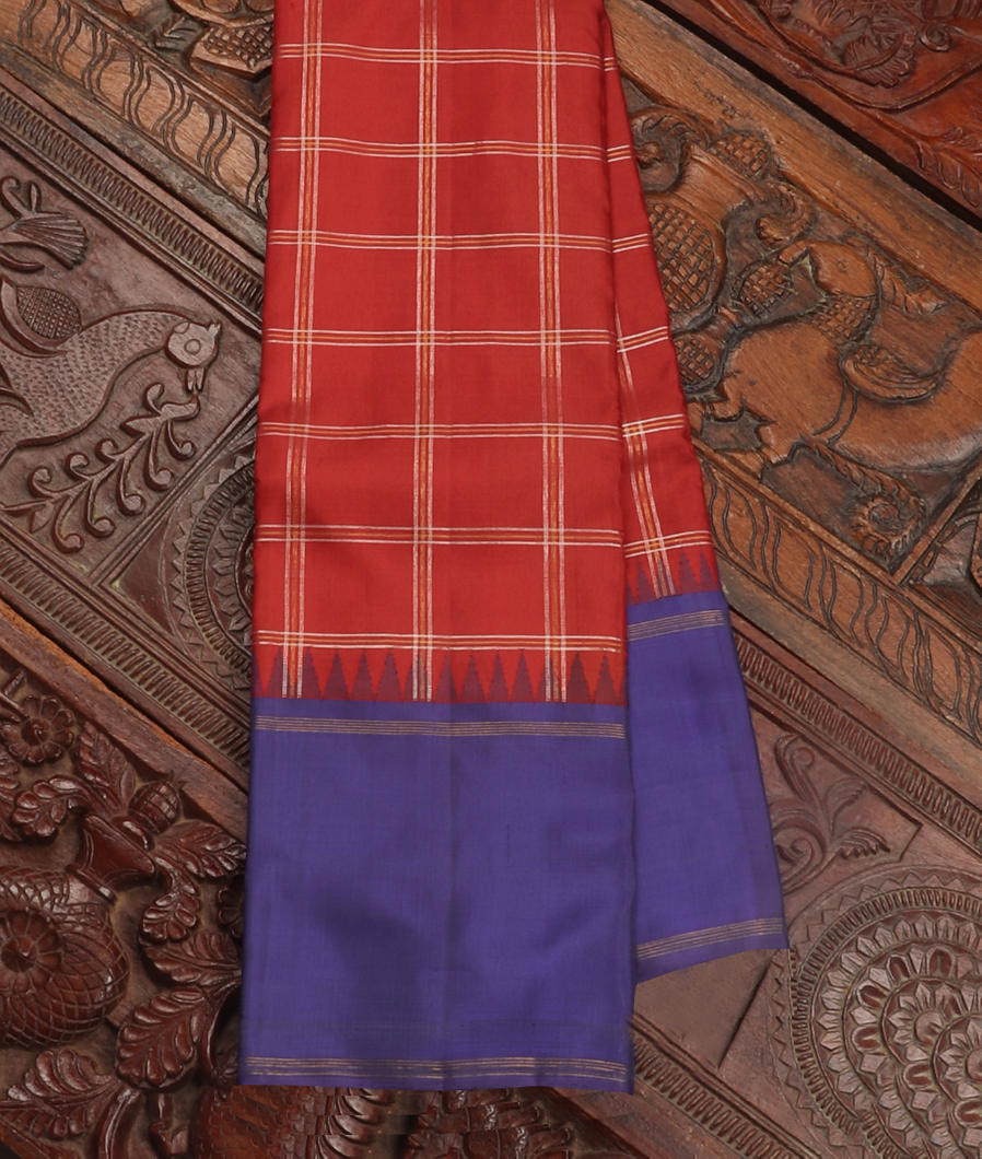 Red Handwoven Kanjivaram Silk Saree T412334-image