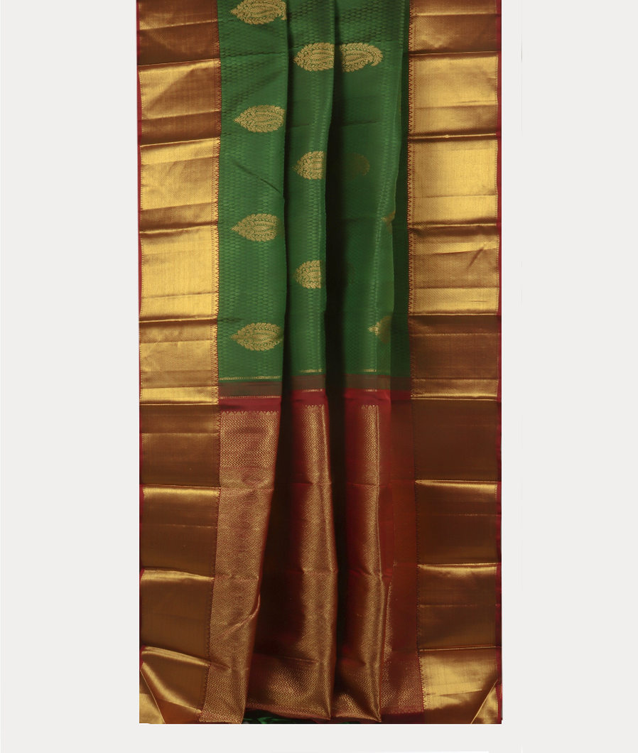 Green Handwoven Kanjivaram Silk Saree T4073242