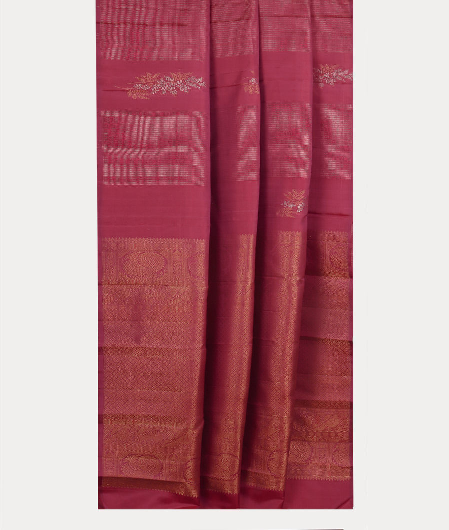 Purple Handwoven Kanjivaram Silk Saree T4052302