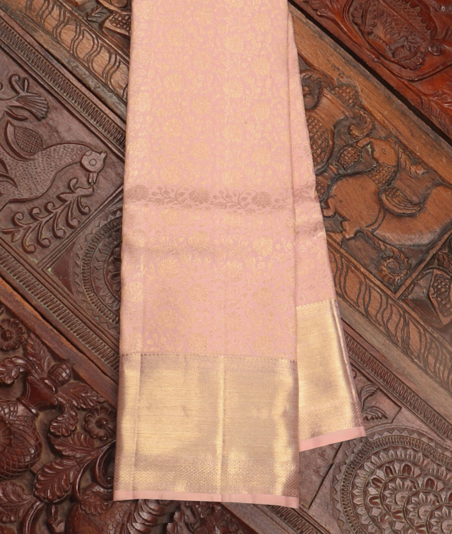 Light Pink Handwoven Kanjivaram Silk Saree T385820-image