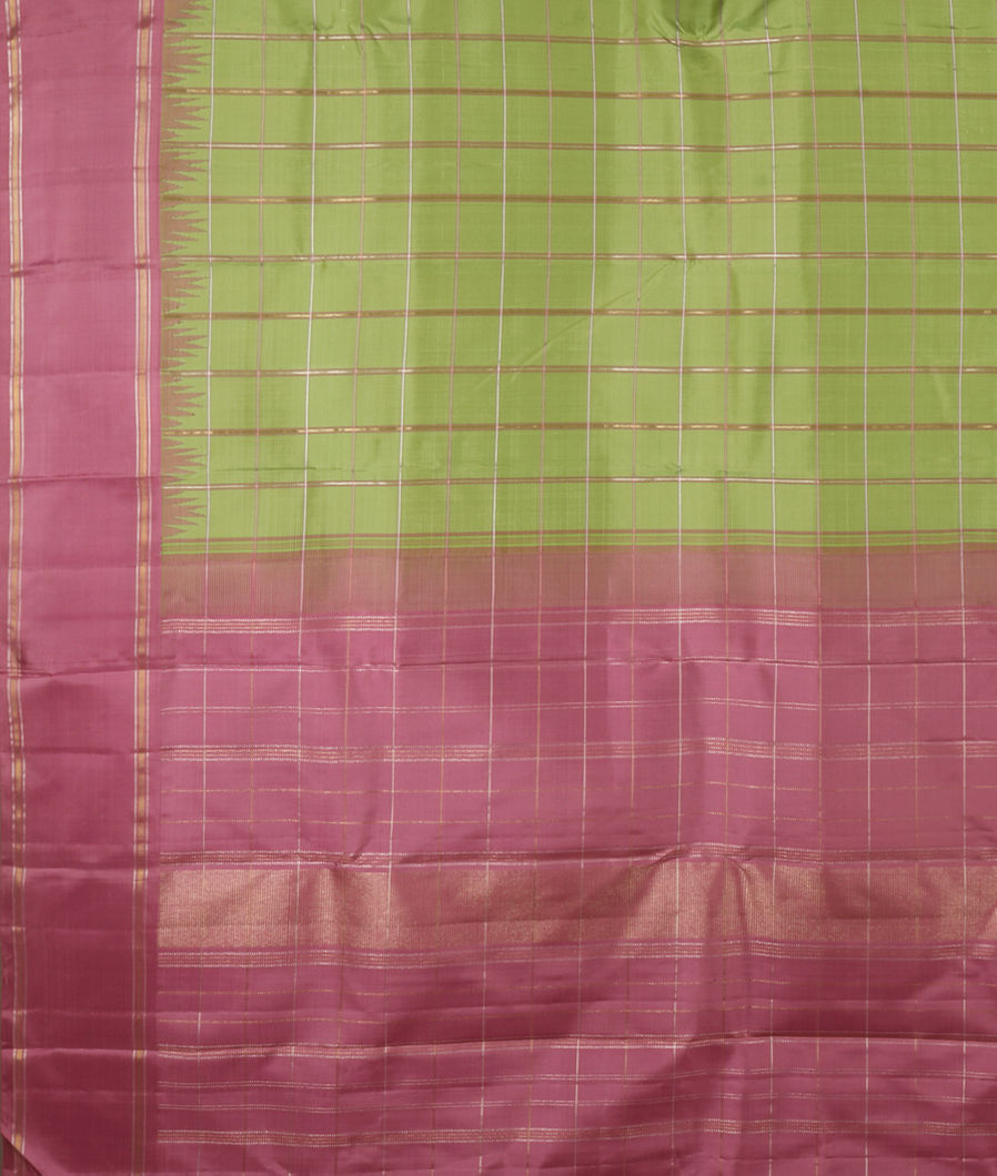 Green Handwoven Kanjivaram Silk Saree T4186774