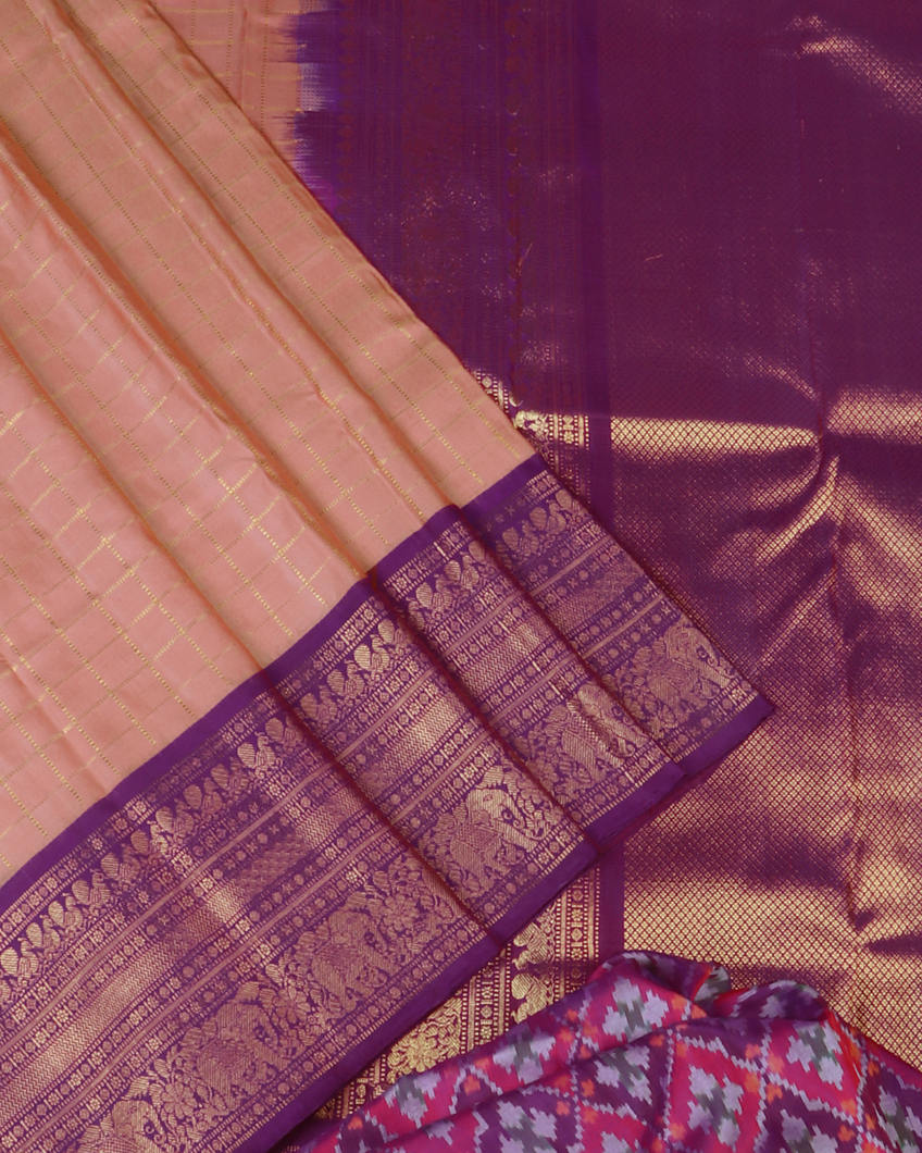 Mauve Pink Twill Kanjivaram Silk Saree T4194752