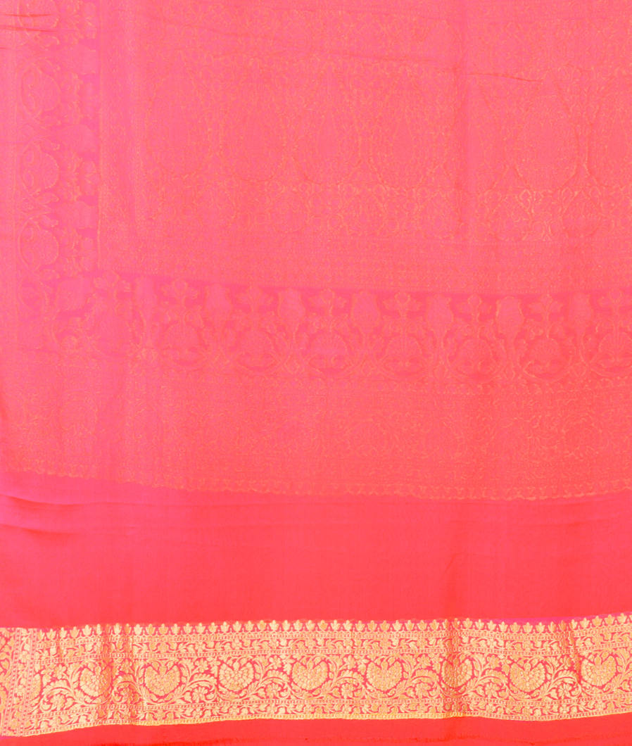 Pink Banaras Georgette Silk Saree T2677133