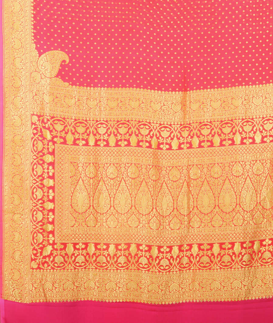 Pink Banaras Georgette Silk Saree T2677134