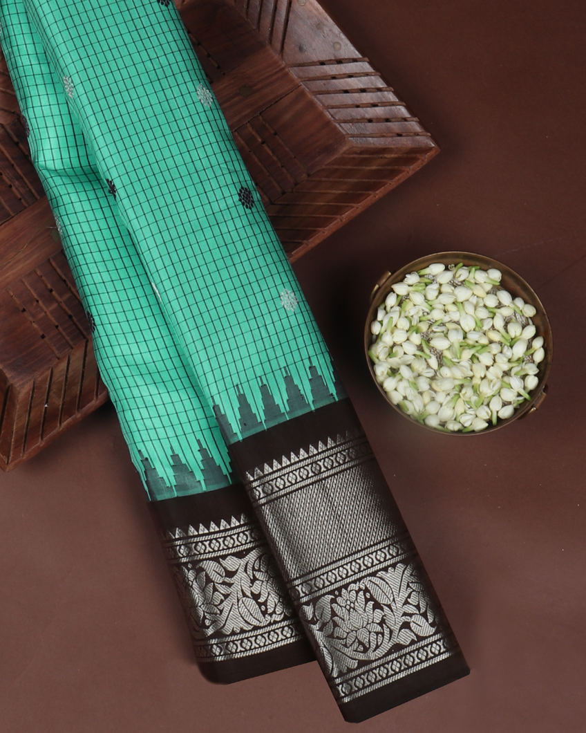 Green Gadwal Silk Saree T419301-image